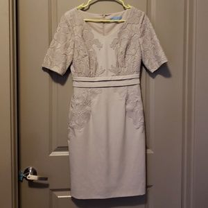 gorgeous applique dress, beige, worn once